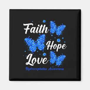 Imán Faith Hope Love Hydrocephalus Awareness Butterfly