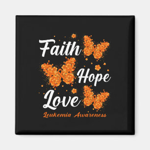 Imán Faith Hope Love Leukemia Awareness Butterfly