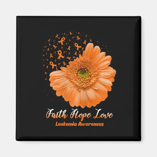 Imán Faith Hope Love Leukemia Awareness Flower Be Stran (Frente)