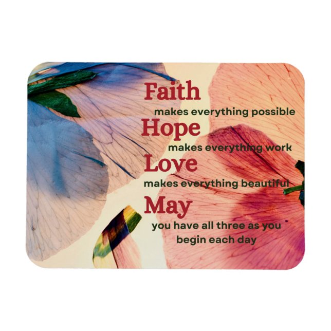 Imán Faith Hope Love May (Horizontal)