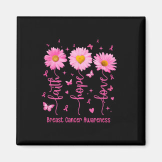 Imán Faith Hope Love Pink Ribbon Brem Cancer Awarenes
