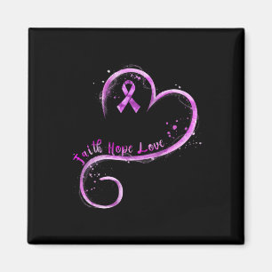Imán Faith Hope Love Purple Ribbon Sobredosis Concienci