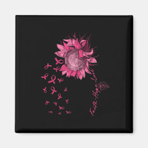 Imán Faith Hope Love Ribbon Sunflower Mama Cancer Awa
