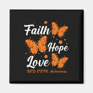 Imán Faith Hope Love RSD CRPS Awareness Butterfly
