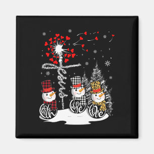 Imán Faith Hope Love Snowman Jesus Dandelion Christian