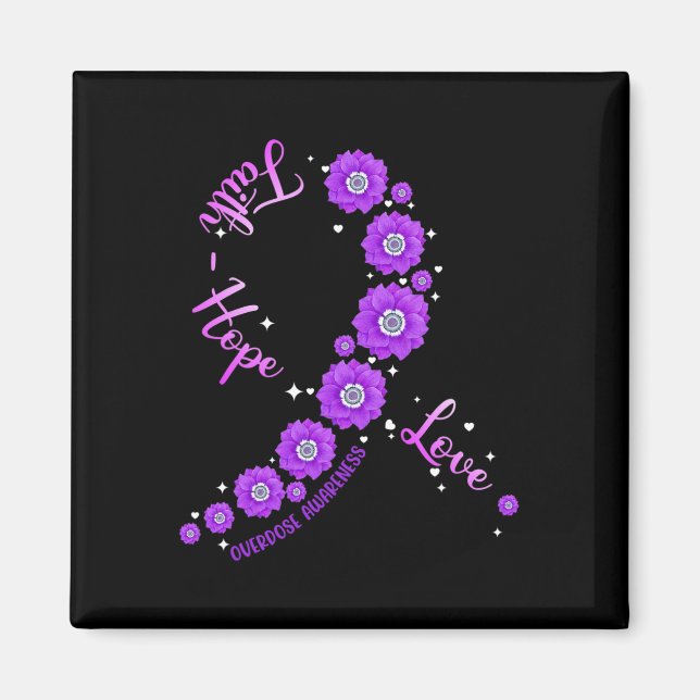 Imán Faith Hope Love Sobredosificación Conciencia Flor  (Frente)