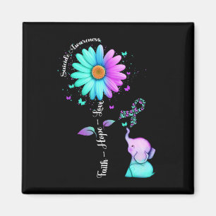 Imán Faith Hope Love Sunflower Elephant Suicide Awarene
