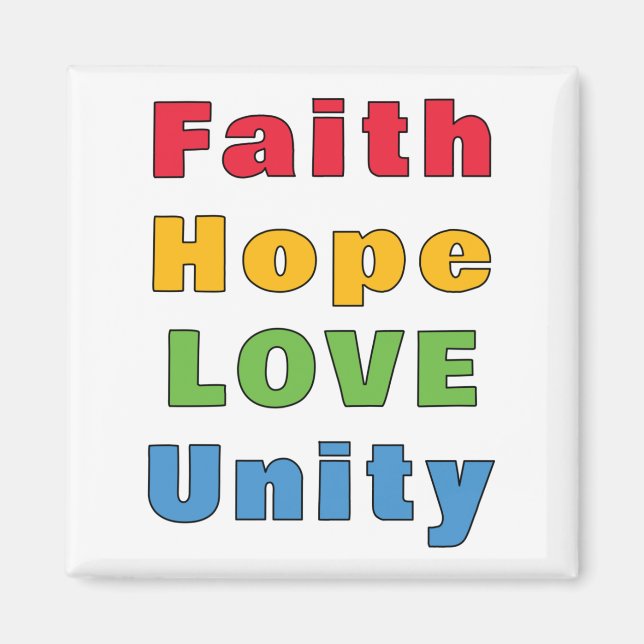Imán Faith Hope Love Unity (Frente)