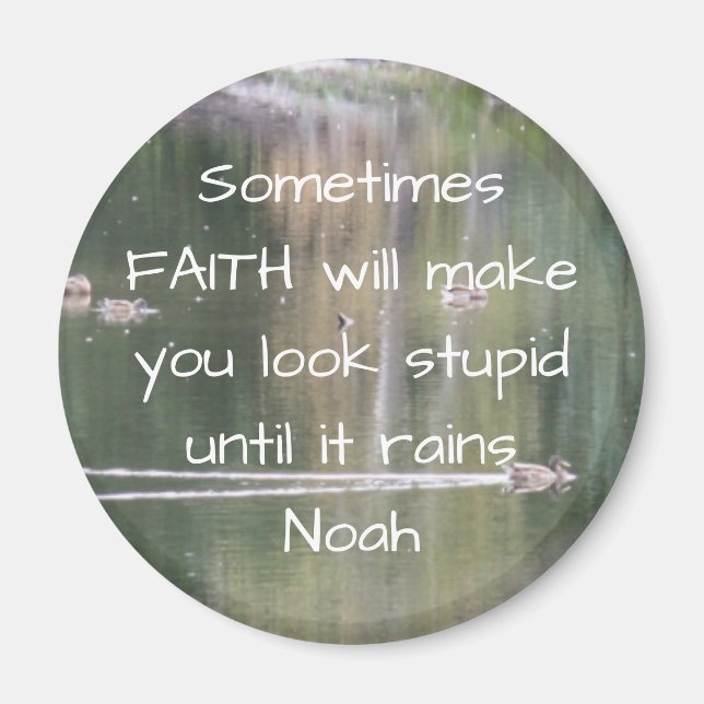 Imán Faith Humor Inspirador cita a la Biblia cristiana (Frente)