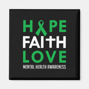 Imán Faith Love Green Ribbon Mental Health Awareness