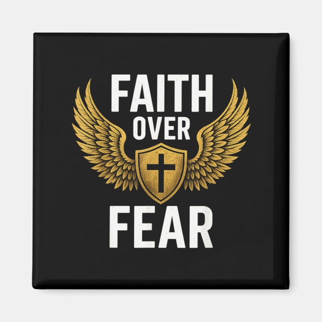 Imán Faith Over Fear Gold  (Frente)