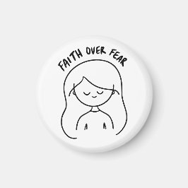 Imán Faith Over Fear Inspirational Magnet