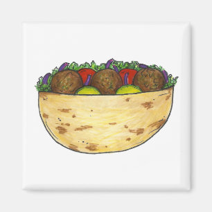 Imán Falafel Pita Sandwich Mediterránea Foodie Magnet