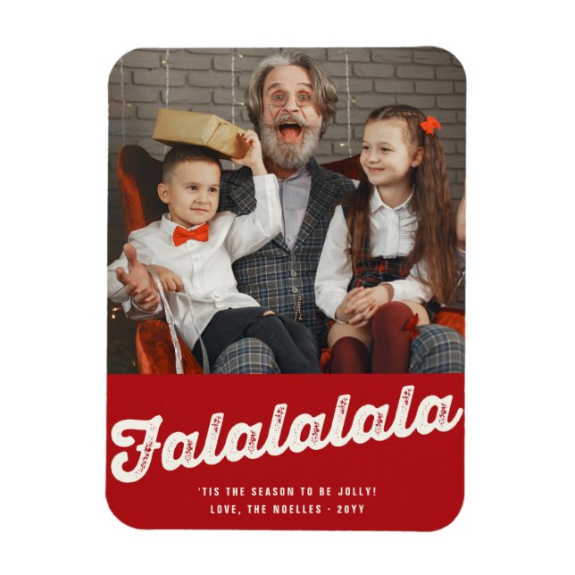 Imán Falalalala Audaz Script Divertido Navidades Clásic (Vertical)