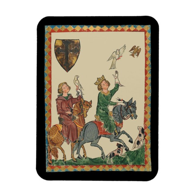 Imán Falconry, 14th Century Codex Manesse (Vertical)