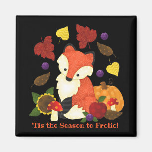 Imán Fall Fox 2"x2" Personalizado Square Magnet