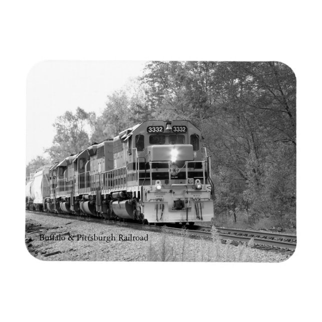 Imán Fall Train B&W Autumn Scenn Souvenir Fridge (Horizontal)