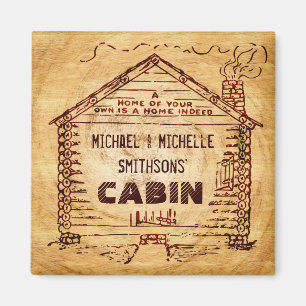 Imán Falsa madera personalizada cabaña de madera