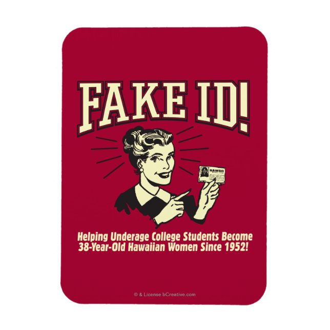 Imán Falso ID: Underage College Hawaiian (Vertical)