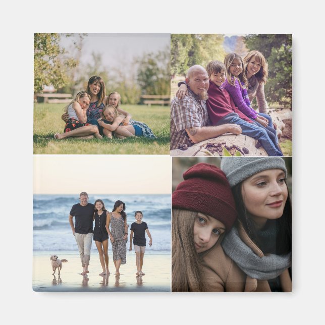 Imán Familia 4 Foto Crea Tu Propia (Frente)