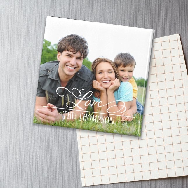 Imán Familia Amor Elegante Foto Personalizada (Subido por el creador)