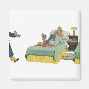 Imán Familia antigua sirviendo a mamá desayuno en cama