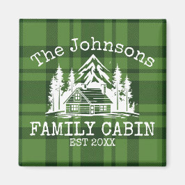 Imán Familia Cabina Green Plaid Thalbe Nombre Personali