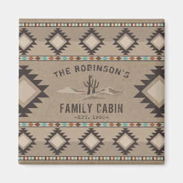 Imán Familia Cabina Rústica Cactus Tribal Nativa del Su