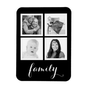 Imán Familia con cuatro fotos