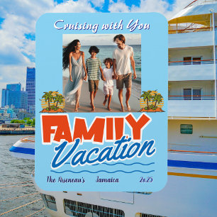 Imán Familia Cruise Blue Tropical Personalizada