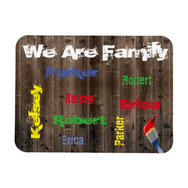 Imán Familia De 4 Personalizados (Horizontal)
