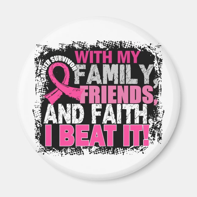 Imán Familia de amigos sobrevivientes de cáncer de mama (Frente)