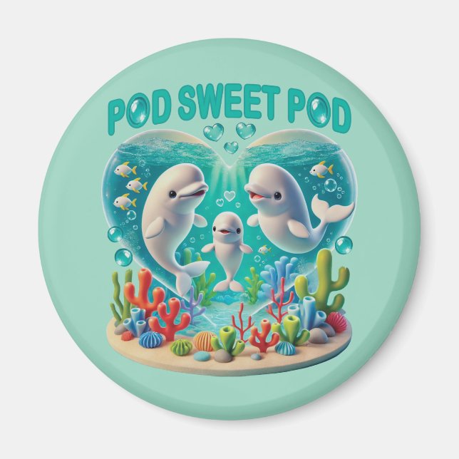Imán Familia de ballenas "Pod Sweet Pod" (Frente)