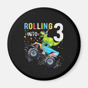 Imán Familia de Camiones Monstruos Dinosaurios de 3 año