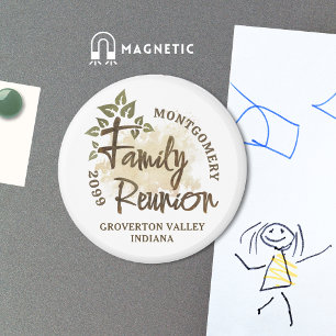 Imán Familia de color de agua Reunión Script Nombre de 