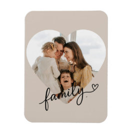 Imán Familia de fotos del corazón personalizada