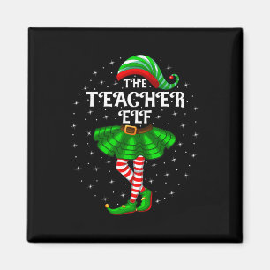 Imán Familia de Navidad Mujer Niñas La Profesora Elfo C