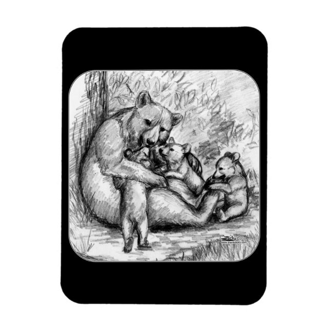Imán Familia De Oso (Vertical)