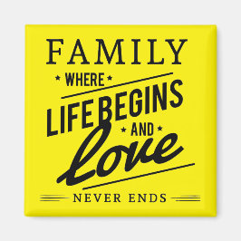 Imán Familia de tipografía inspiradora amarilla Cita