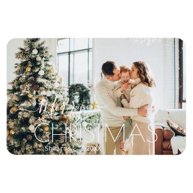 Imán Familia de vacaciones de Navidades personalizados  (Horizontal)