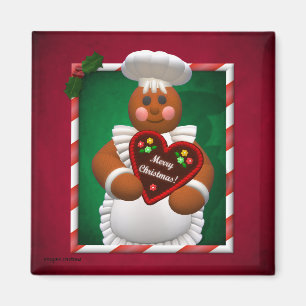 Imán Familia del pan de jengibre: Chica de la panaderí