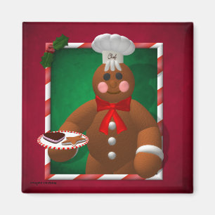 Imán Familia del pan de jengibre: Pequeño panadero