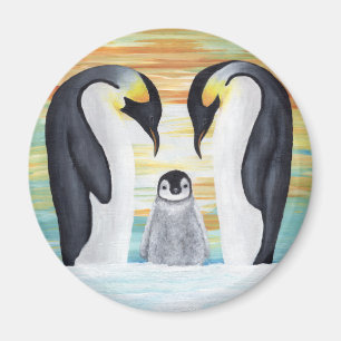 Imán Familia del pingüino con el pingüino del bebé