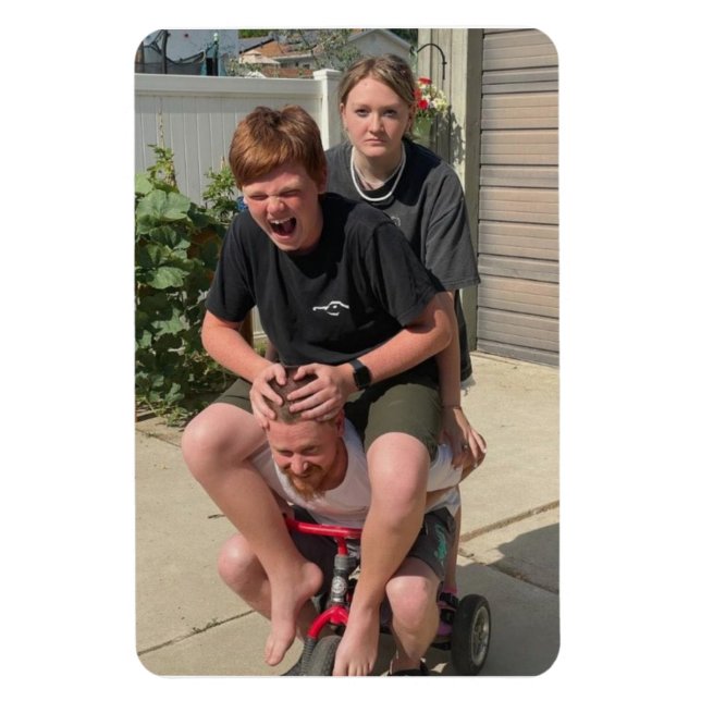 Imán Familia divertida en un viaje (Vertical)