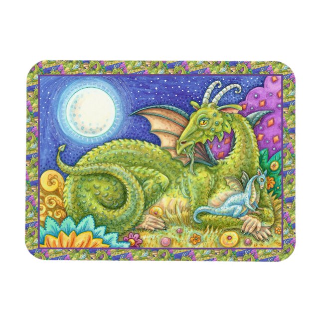IMÁN FAMILIA DRAGON DE LA PRÓXIMA GENERACIÓN, FANTASÍA  (Horizontal)