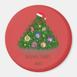 Imán Familia en fotos de árboles de Navidad