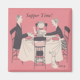 Imán familia en la mesa, hora de la cena!