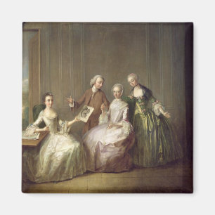 Imán Familia en un interior con las ardillas