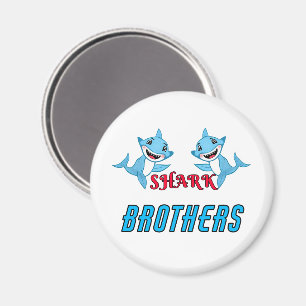 Imán Familia Feliz de Hermanos Tiburones