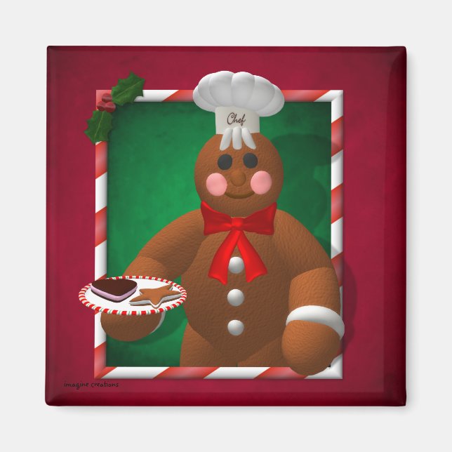 Imán Familia Gingerbread: Pequeño Baker (Frente)